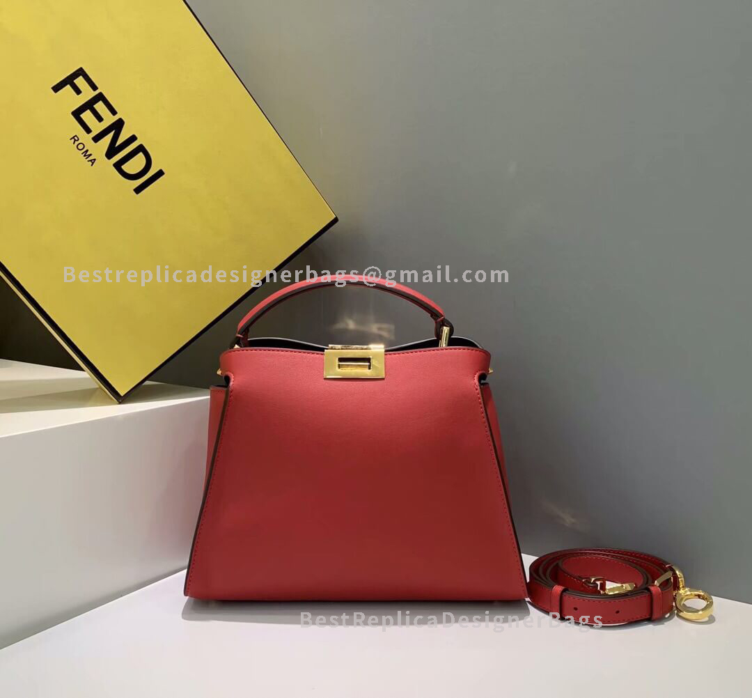 Fendi Peekaboo Iconic Essentially Red Leather Bag 302